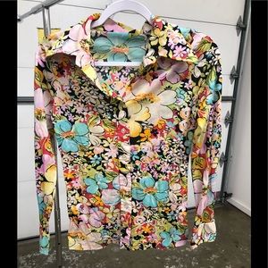 🥈GROOVY Vintage 70’s Floral Shirt size Large